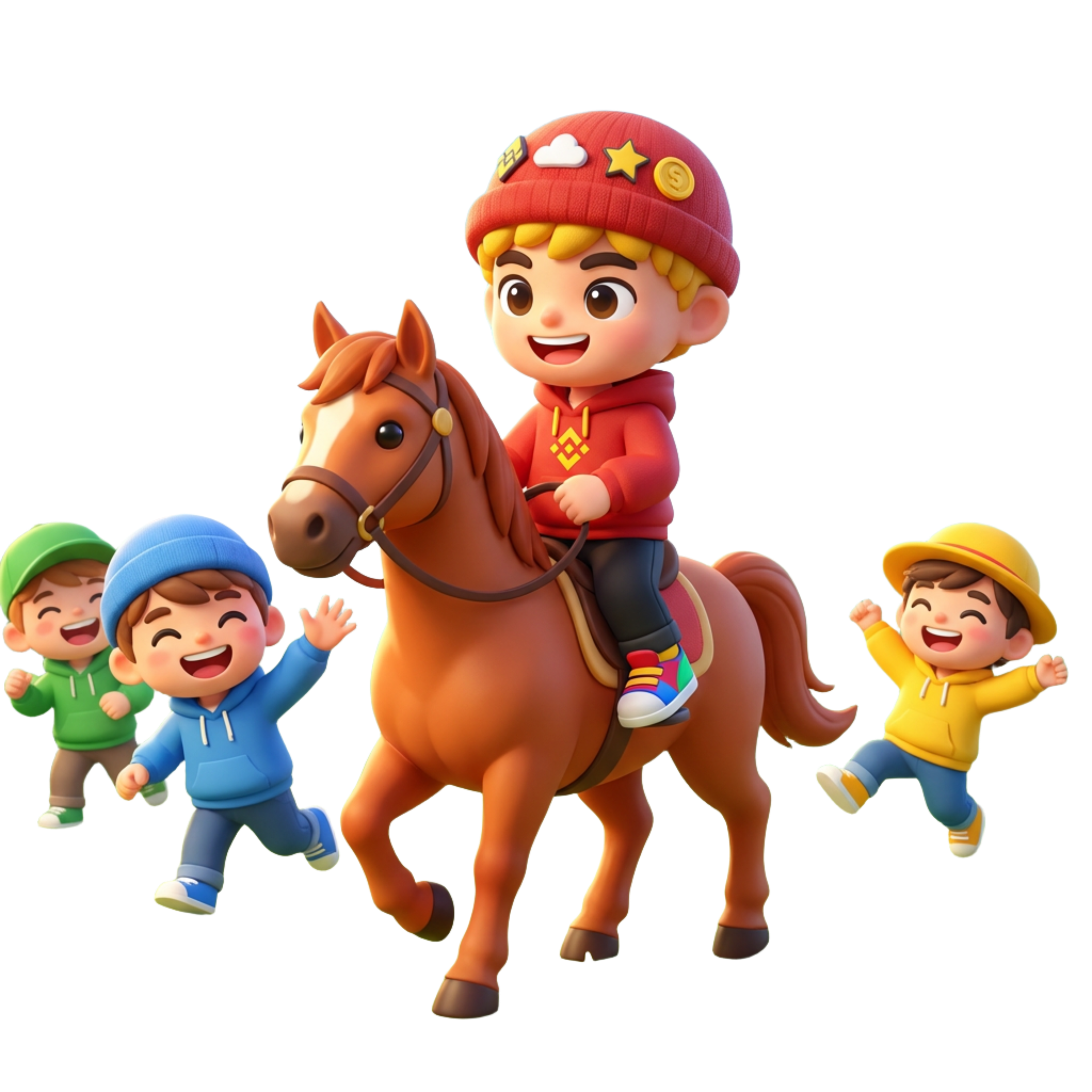 骑马玩耍的朋友们